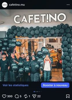 Cafetino: views, team post (new customers)