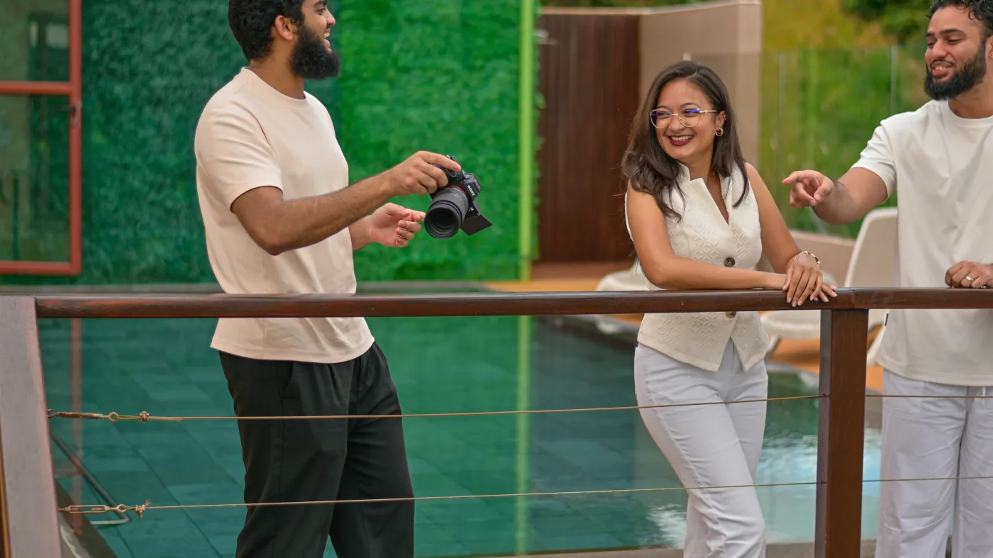The Agence Kaizen team on a shoot